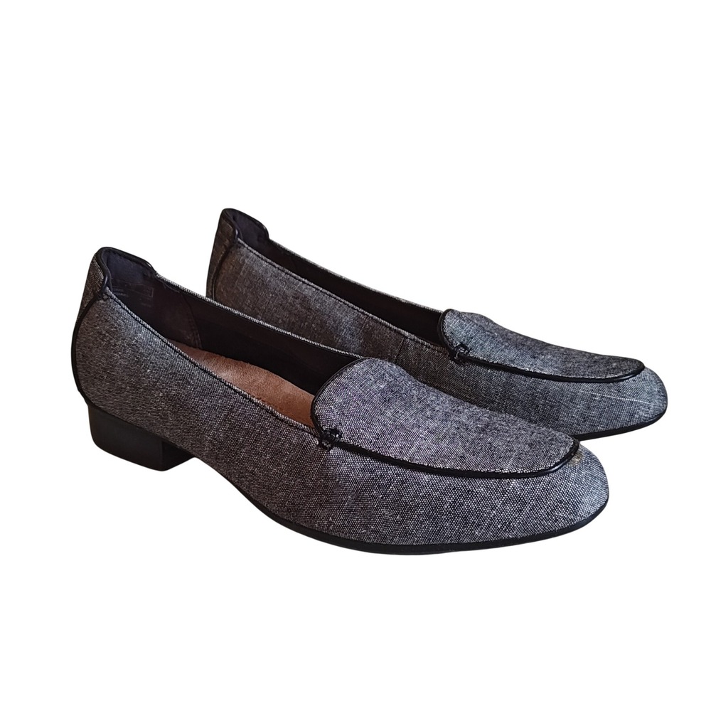 Clarks Artisan Keesha Luca Loafers Womens 8 Black‎ Fabric Textured Slip On Shoes
